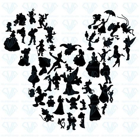 Disney Character Silhouette SVG H1: Dive Into The Magical World Of Disney Character Silhouette SVGs