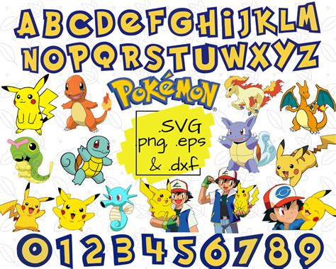 Pokemon Alphabet SVG Pokémon Alphabet SVG: Unleash The Power Of Pokémon With Customizable Vector Graphics