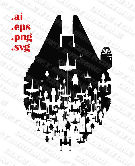 Star Wars Millennium Falcon SVG Star Wars Millennium Falcon SVG: Unleash The Iconic Ship In Your Designs