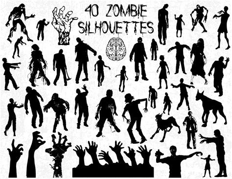 Zombie Silhouette SVG Zombie Silhouette SVG: Unleash The Undead Horror For Your Creative Projects