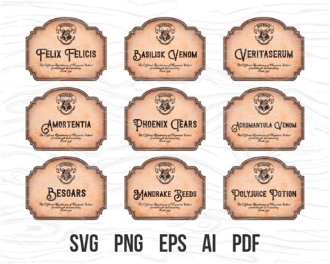 Harry Potter Potion Labels SVG Harry Potter Potion Labels SVG: An Enchanting Collection For Magical Creations