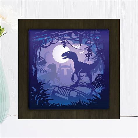 Dinosaur Shadow Box SVG Dinosaur Shadow Box SVG: A Journey Into Prehistoric Enchantment