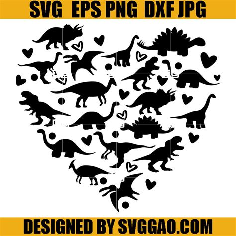 Dinosaur Heart SVG Dinosaur Heart SVG: An Extinct Symbol Of Prehistoric Might