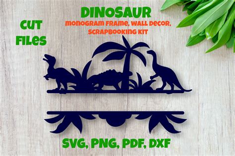 Dinosaur Split Monogram SVG Dinosaur Split Monogram SVG: Unleash Your Inner Paleontologist