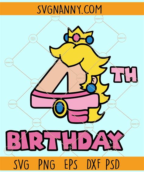 Princess Peach Birthday SVG Celebrate The Royal Birthday With Princess Peach Birthday SVG