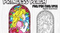 Princess Peach Stained Glass SVG Princess Peach Stained Glass SVG: An Exquisite Artistic Creation