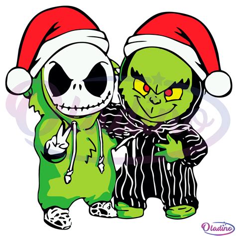 Grinch And Jack Skellington SVG Grinch And Jack Skellington SVG: A Festive Collision Of Two Beloved Characters