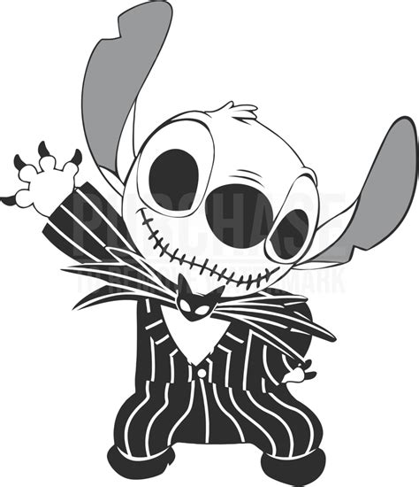 Stitch Dressed As Jack Skellington SVG Stitch Dressed As Jack Skellington SVG: A Spooky And Adorable Fusion