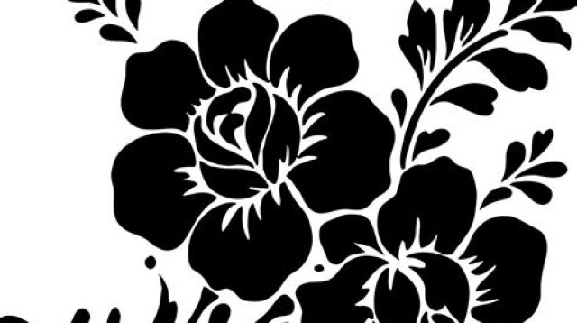 Black And White Flower SVG