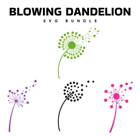 Blowing Dandelion SVG Free