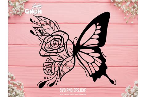 Butterfly With Flowers SVG