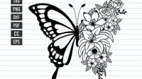 Flower Butterfly SVG