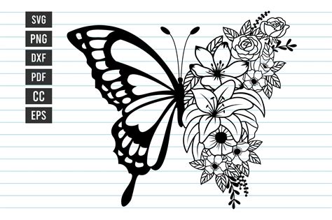 Flower Butterfly SVG