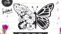 Butterfly And Flower SVG Free