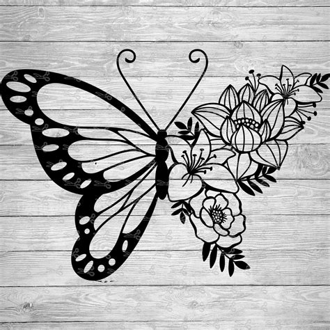 Floral Butterfly SVG Free