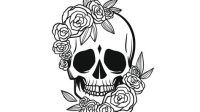 Flower Skull SVG