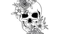 Skull And Flower SVG