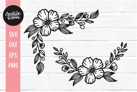 Flower Border SVG Files Free