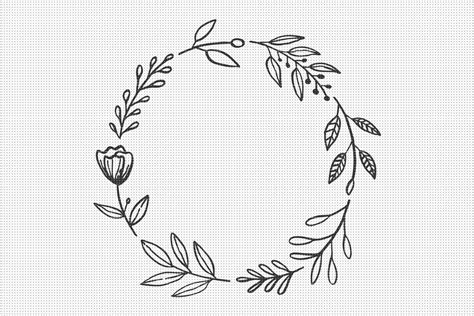 Floral Wreath ‪SVG File