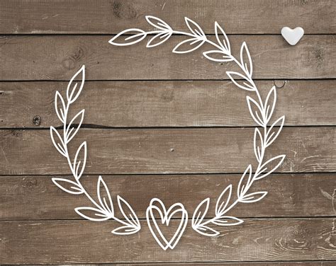 Floral Heart Wreath SVG