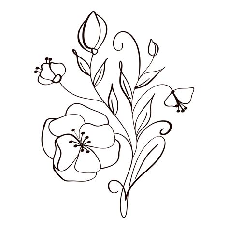 Flower Line Art SVG