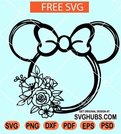 Floral Mickey Ears SVG