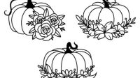 Pumpkin With Flowers SVG