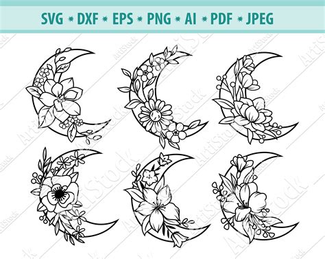 Moon Flower SVG