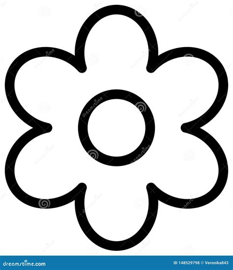 Simple Flower Outline SVG