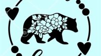 Mama Bear With Flowers SVG