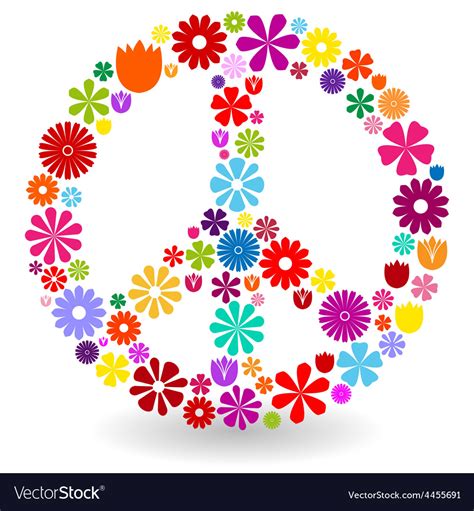 Floral Peace Sign SVG