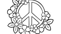 Peace Sign With Flowers SVG