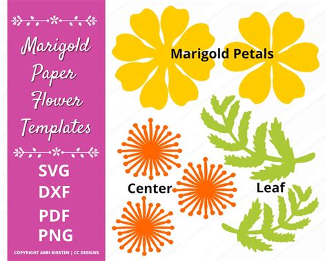 Marigold Paper Flower SVG