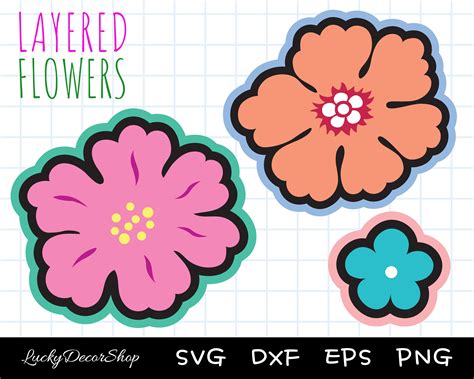 Free Layered Flower SVG