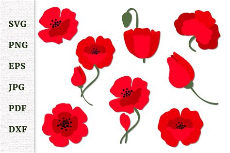 Poppy Flower SVG Cutting File