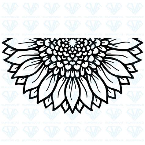 Half Flower SVG