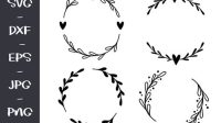 Half Flower Wreath SVG