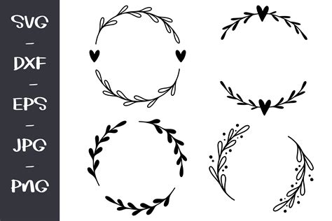 Half Flower Wreath SVG