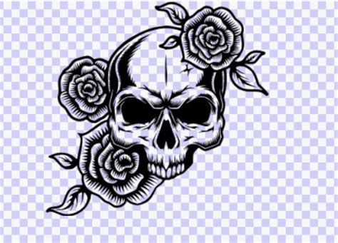 Skull And Rose SVG