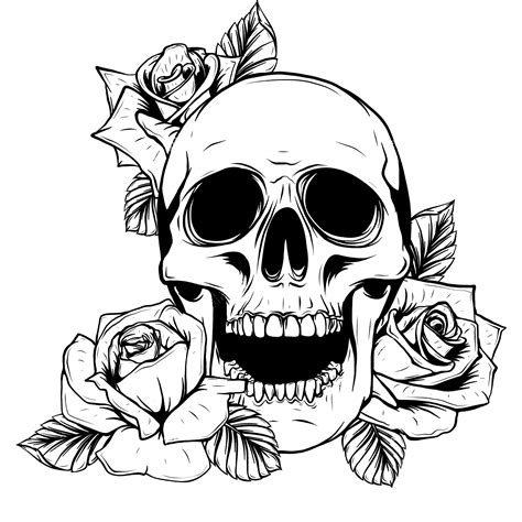 Skull And Roses SVG