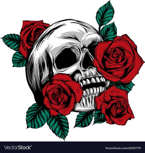 Skull And Roses SVG Free