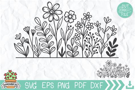 Transparent Wildflower SVG Free