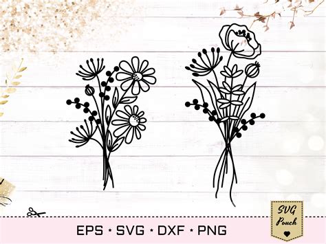 Wildflower Bouquet SVG Free