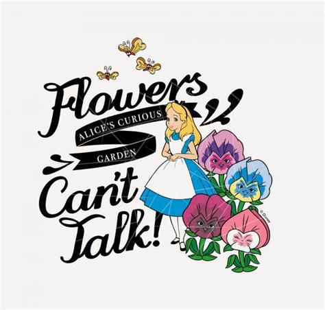 Alice In Wonderland Flowers SVG