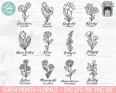 Birth Flower SVG