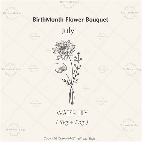 July Birth Flower SVG