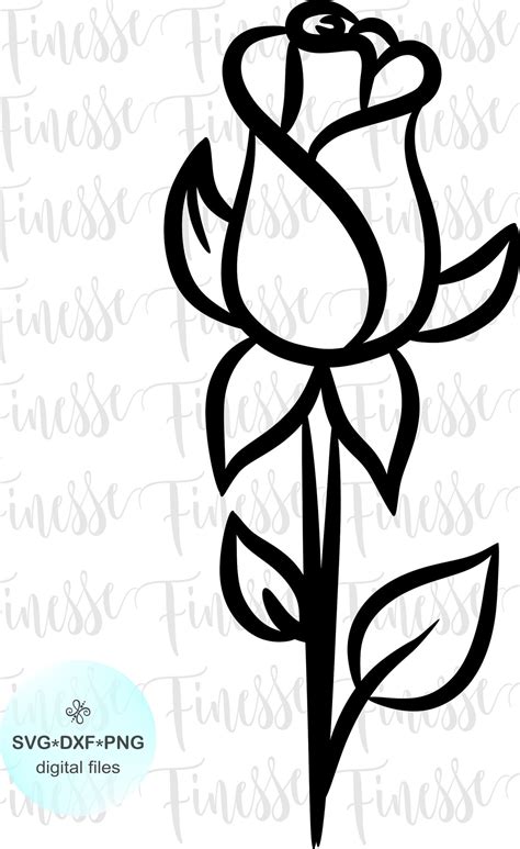 Long Stem Rose SVG