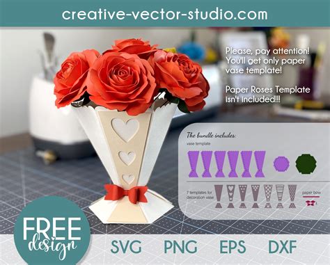 3d Flower Vase SVG