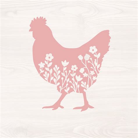 Floral Chicken SVG Free