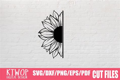 Sunflower Cricut Half Sunflower SVG Free